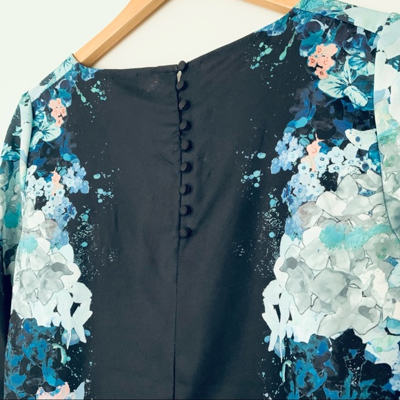 Navy Dress with Watercolour Floral Pattern - Picture 5 of 5
